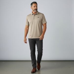 Under Armour Golden Tan Short Sleeve Polo Shirt Mens 3XL Athletic Sporty Classic